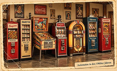 Sammlung historischer Automaten aus verschiedenen Jahrzehnten