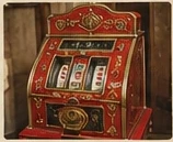 Historischer roter Spielautomat