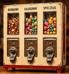Nostalgische Illustration: Ein Automat, viele Sorten