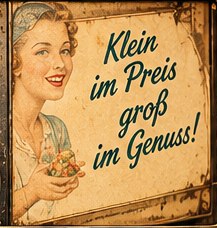 Illustration einer historischen Süßwarenreklame